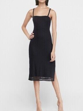 EXPRESS Square Neck Ribbed Midi Dress